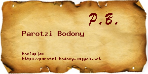 Parotzi Bodony névjegykártya